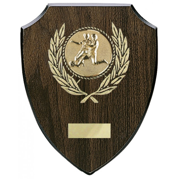 Budget wooden football plaque 7'' - choice of sports centre 